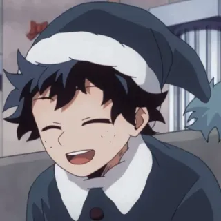 😄 Izuku Midoriya My Hero Academia anime, christmas, character, happy, izuku midoriya telegram sticker