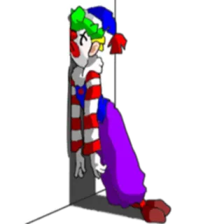 😶 palhaço, triste, melancolia, parede, desenho animado telegram sticker