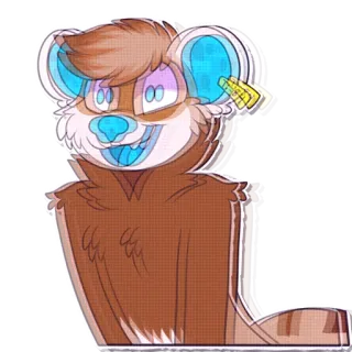 💯 furry, animal, anthropomorphic, cartoon, character, sticker telegram sticker