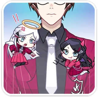 😈 engel, duivel, anime, chibi, goed, slecht, kawaii telegram sticker