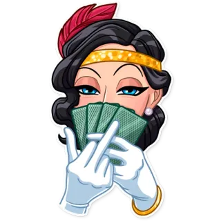 🖕 flapper, gang sign, cards, roaring twenties, sticker telegram sticker