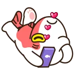 🥰 kucing, binatang, kartun, imut, cinta, hati, telepon telegram sticker
