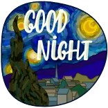 💤 GOOD NIGHT noche, dormir, estrellas, luna, buenas noches, saludo whatsapp sticker