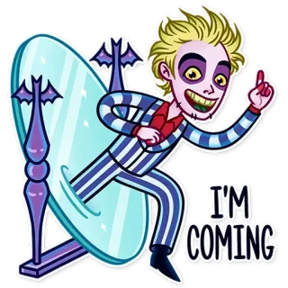 ☝️ Beetlejuice I'M COMING บีเทิลจูซ, ภาพยนตร์, ผี, สยองขวัญ, ตลก telegram sticker