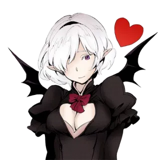 ❤️ Аниме, Манга, Демон, Девушка, Сердце, Милый, Каваий telegram sticker