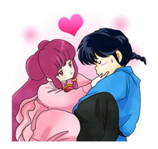 ❤ Ranma Saotome Ranma ½ Anime, Romans, Serce, Miłość, Para whatsapp sticker
