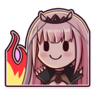 🔥 Mori Calliope anime, vtuber, fire, cute, digital art telegram sticker
