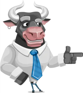 👽 byk, biznesmen, gest, zwierzę, garnitur, krawat telegram sticker