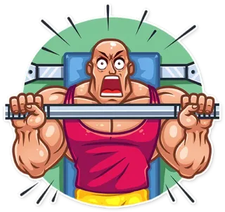 😡 angkat besi, olahraga, gym, kebugaran, kartun telegram sticker
