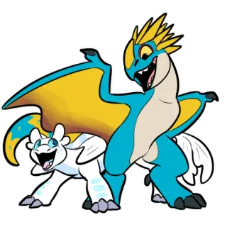 😁 dessin animé, dragon, animal, amitié, mignon, fantaisie, créature ailée telegram sticker