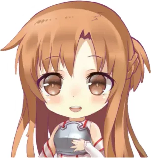 😗 Asuna Yuuki Sword Art Online anime, chibi, kawaii, sword art online, asuna yuuki, character telegram sticker