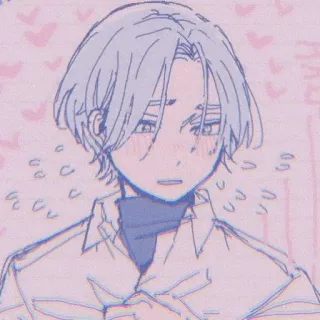 ❤️ Anime, Mangá, Menino, Ilustração, Fofo, Corações, Arte, Pastel telegram sticker