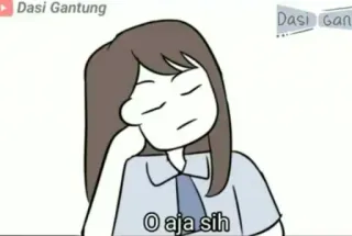 😏 O aja sih мультфильм, мем, девушка, сонный whatsapp sticker