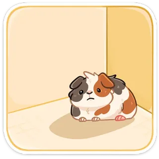 🙁 cobaya, lindo, animal, mascota, triste telegram sticker