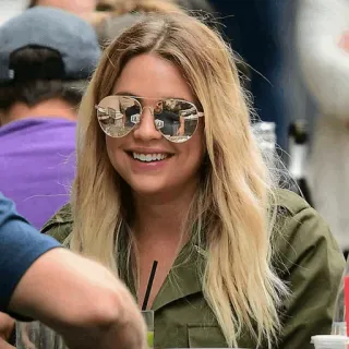 🍓 Ashley Benson actress, sunglasses, celebrity, blonde hair, portrait, smiling telegram sticker