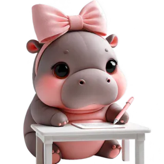📚 hipopotam, słodki, zwierzę, kawaii, naklejka, kreskówka, rysunek, pisanie telegram sticker