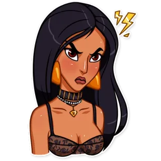 😤 wütend, Frau, Cartoon, Sticker, Ausdruck telegram sticker
