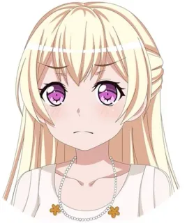 😠 Anime, Garota, Loira, Personagem, Fofa, Retrato telegram sticker
