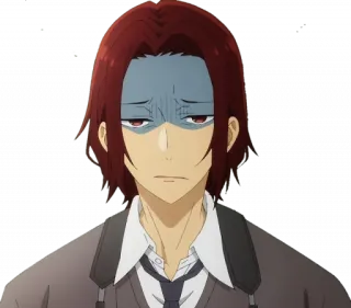 😨 Anime, Triste, Irritado, Menino, Cabelo ruivo telegram sticker