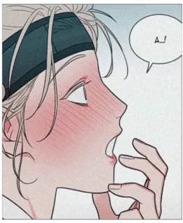 😮 A...! anime, blushing, expression, male, webtoon whatsapp sticker