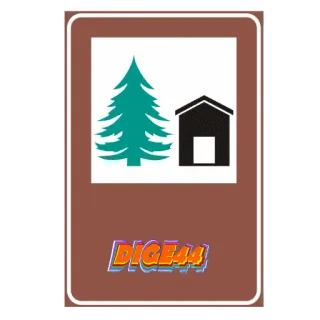 ⛰ DIGE44 pole kempingowe, znak, kemping, drzewo, domek telegram sticker
