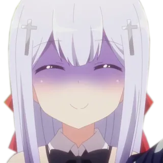 🙈 Anime, Dziewczyna, Słodki, Krzyż, Postać, Uśmiechnięty, Kreskówka telegram sticker