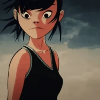 👀 Noodle Gorillaz dibujos animados, chica, personaje, música, Gorillaz, Noodle telegram sticker