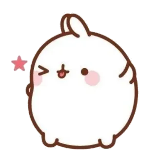 ☁️ かわいい, キュート, ウサギ, 動物, 漫画, 愛らしい, ウインク, ちび telegram sticker