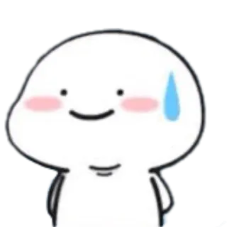 😀 imut, emoji, keringat, gugup, kartun telegram sticker
