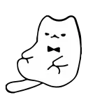 💁‍♂️ gato, pajarita, gato blanco, dibujo animado, animal, mascota, elegante telegram sticker