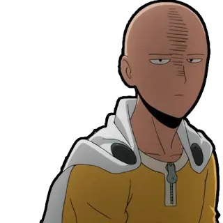 😑 Saitama One-Punch Man Anime, Eroe, Calvo, Serio, Inespressivo, Saitama, One-Punch Man telegram sticker