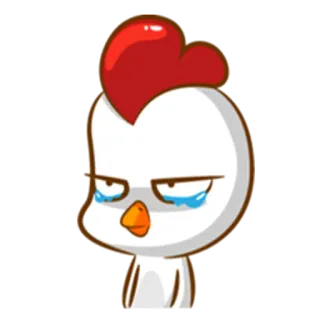 😢 pollo, cartone animato, triste, piangendo, emozione, emoji whatsapp sticker