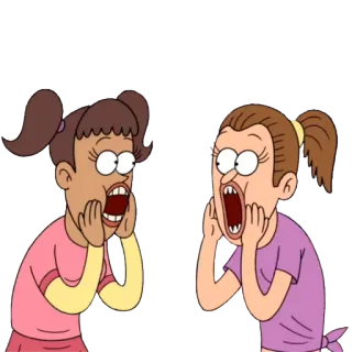 😱 Cartone animato, Urlante, Ragazze, Animato, Scioccato telegram sticker