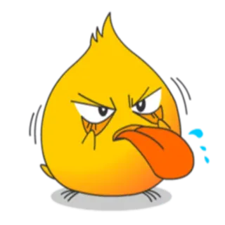 😝 злой, расстроенный, слезы, желтый, мультик telegram sticker
