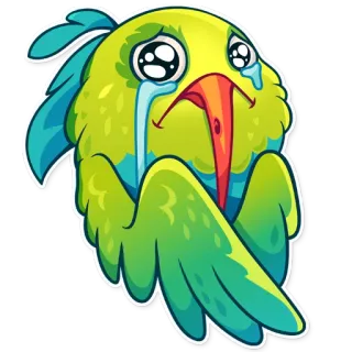 😥 verdrietig, vogel, huilen, emotioneel, tranen, cartoon, sticker telegram sticker