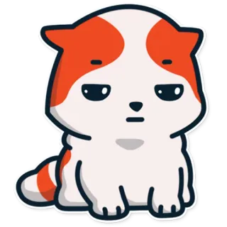 😑 кошка, котёнок, питомец, животное, оранжевый, белый telegram sticker