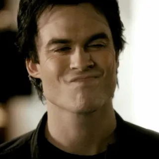 😊 Damon Salvatore The Vampire Diaries усмешка, вампир, персонаж, красавчик, сериал telegram sticker