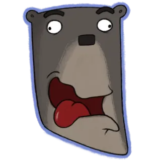 😛 bear, cartoon, sticker, funny, animal, illustration telegram sticker