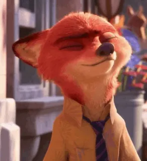 📍 Nick Wilde Zootopia アニメ, キツネ, 笑顔, アニメーション, ズートピア, ニック・ワイルド telegram sticker