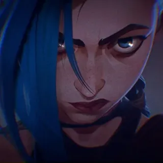 😡 Jinx Arcane arcane, league of legends, jinx, animated, blue hair telegram sticker