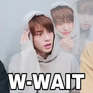 🤨 W-WAIT kpop, garçon, attends, meme, sweat à capuche telegram sticker