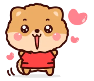 🤗 pies, serce, kawaii, słodki, zwierzę, miłość, kreskówka telegram sticker