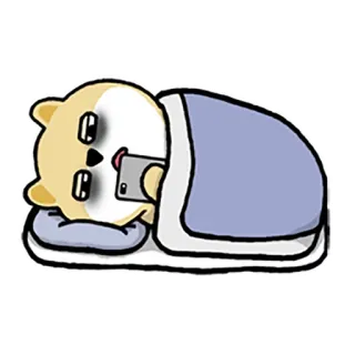 😑 卡通, 睡觉, 疲惫, 动物, 电话, 可爱 whatsapp sticker