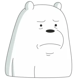 😟 Ice Bear We Bare Bears Desenho animado, Urso polar, Urso de gelo, We Bare Bears, Triste, Adesivo, Animal telegram sticker