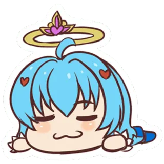 😌 Chibi, Anime, Kawaii, Fofo, Anjo, Halo, Coração telegram sticker