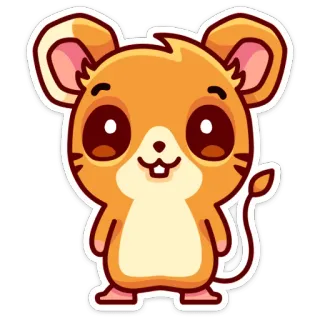 😊 мышь, милый, животное, мультик, каваий, грызун, иллюстрация, наклейка telegram sticker