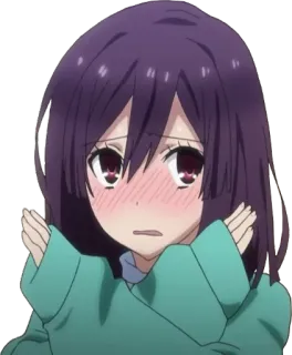 🙅 anime, girl, embarrassed, blushing, cute, cartoon telegram sticker