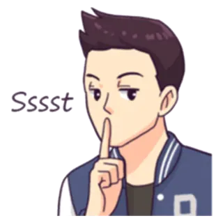 🙊 Sssst Cartone animato, Dito, Silenzio, Tranquillo, Shhh telegram sticker