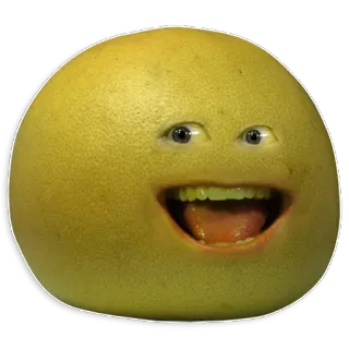 😃 Annoying Orange frutta, arancia, fastidioso, cartone animato, divertente, occhi, bocca telegram sticker