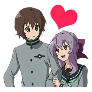 ❤ Anime, Liefde, Romantiek, Koppel, Personages, Sticker whatsapp sticker